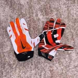 EUC Nike Football Gloves, Size Large, Cincinnati Bengals, Orange White Black